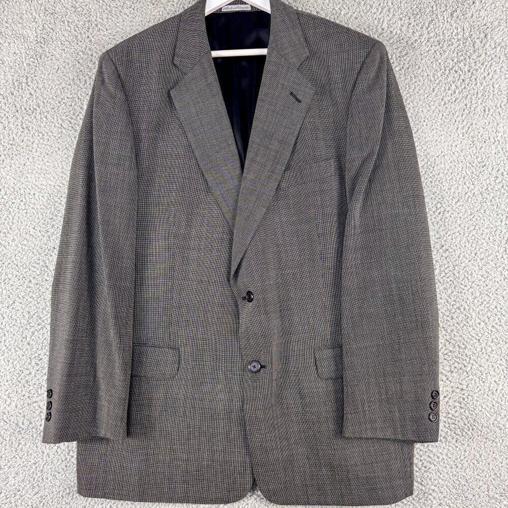Vintage Pierre Balmain Blazer 44L Gray Suit Jacket Business Casual Modern Office